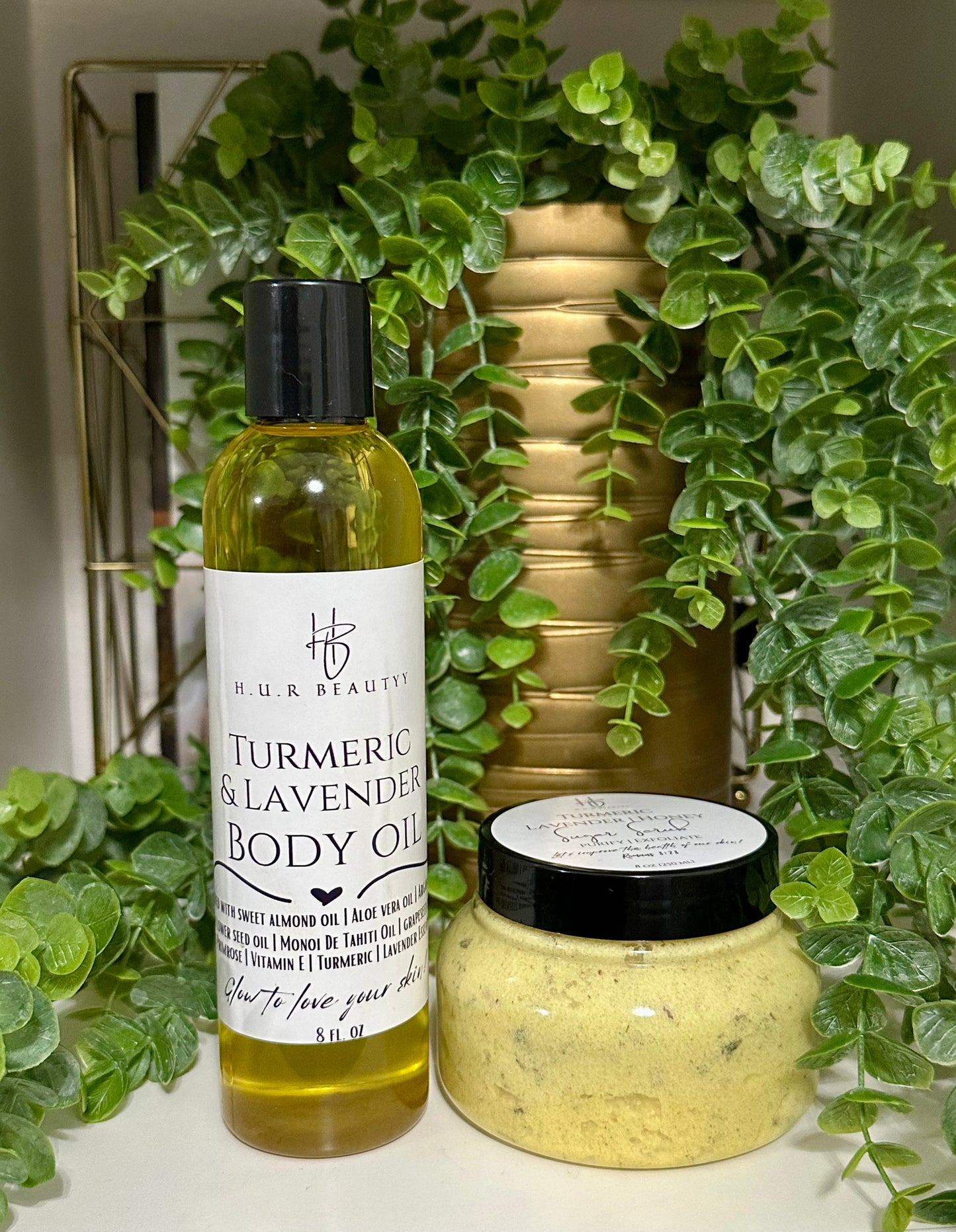 Turmeric & Lavender Body Oil & Sugar Scrub
